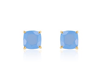 Emmy Studs | Blue Chalcedony