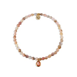 Posh Mini Beaded Bracelet | Pink Rhodochrosite