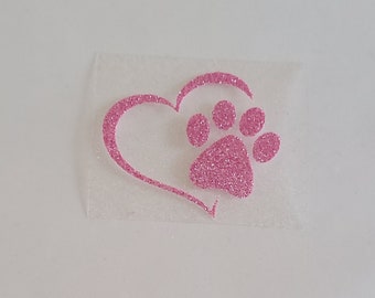 Glittriga hundtassar strykbara dekaler, hundtassar dekaler, tassar dekaler