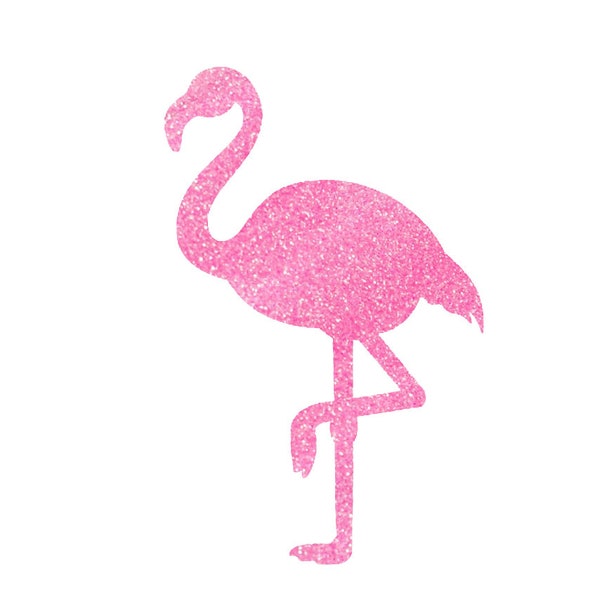 Glitter Pink Flamingo Iron On Decals, Face Mask, Vinyl