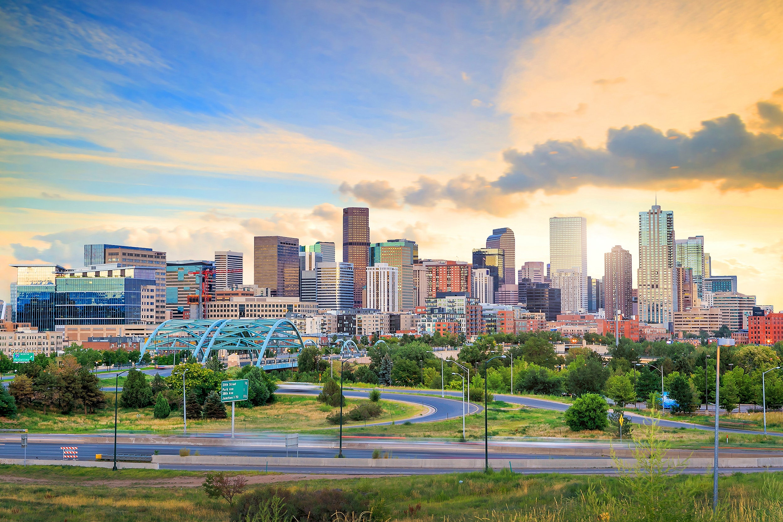 Denver Colorado, Denver Canvas, Denver skyline, Denver wall canvas, 3 panel or