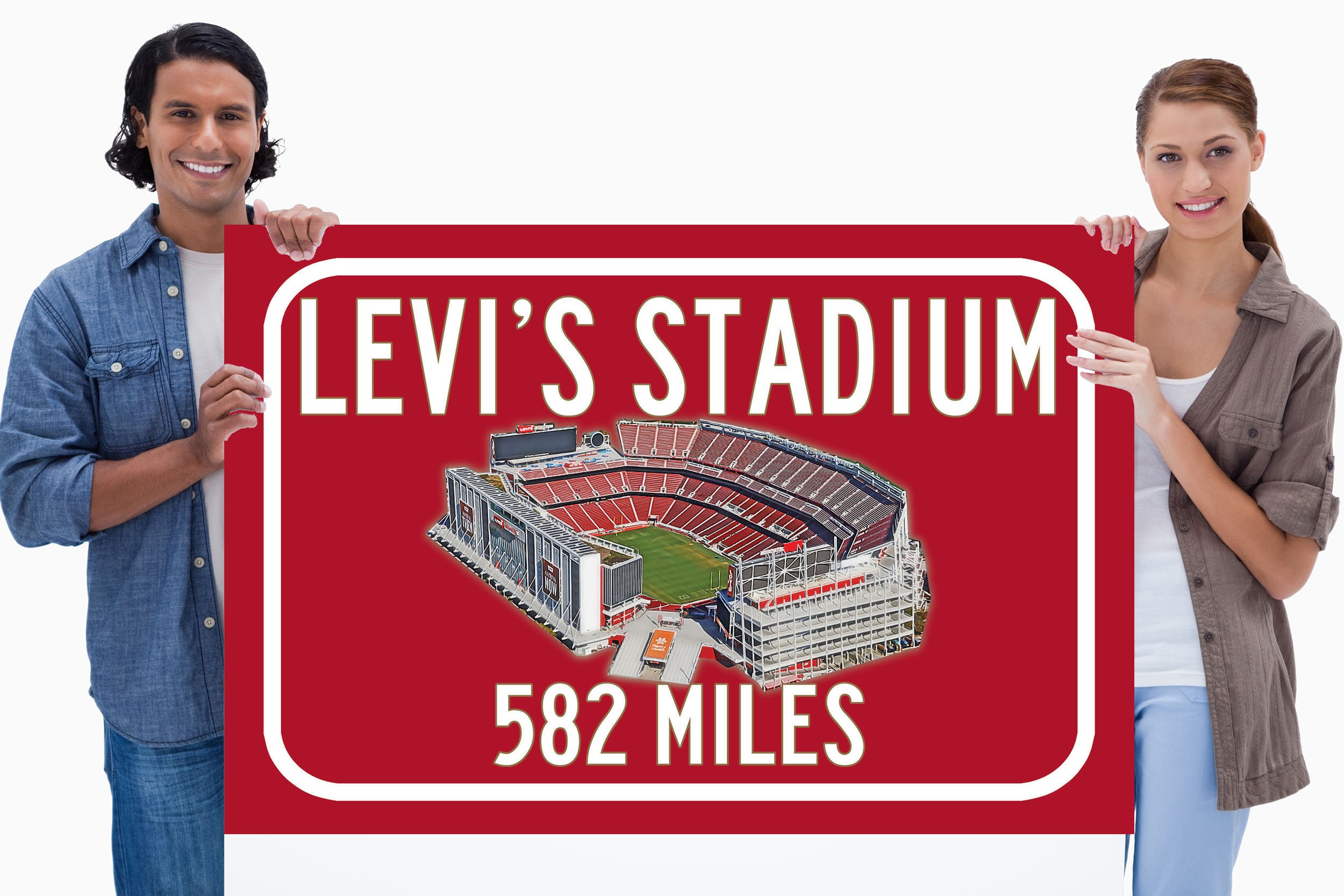 San Francisco 49ers Levi's Stadium - Miles to Stadium Highway Straßenschild Cus - Bild 8 von 13