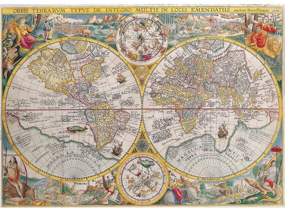 vintage world us maps