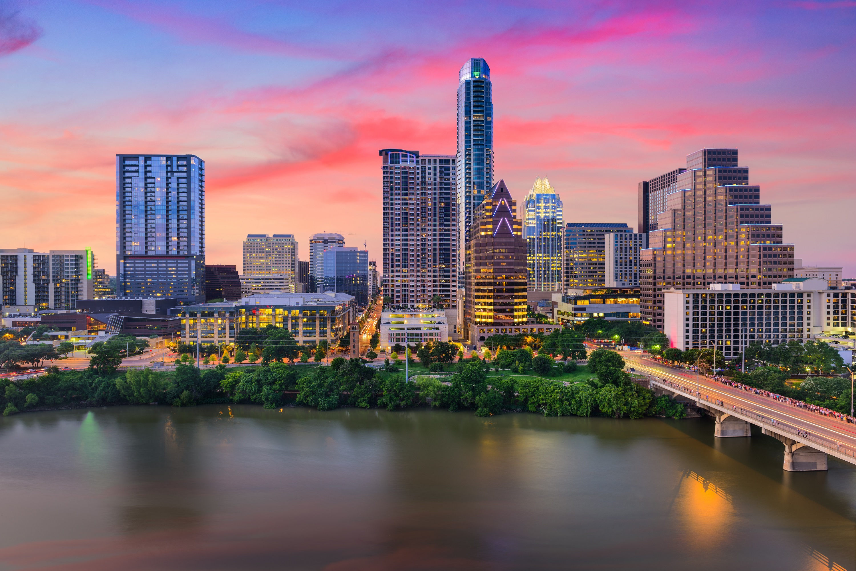 Austin Texas skyline canvas Austin Canvas Print Austin ...