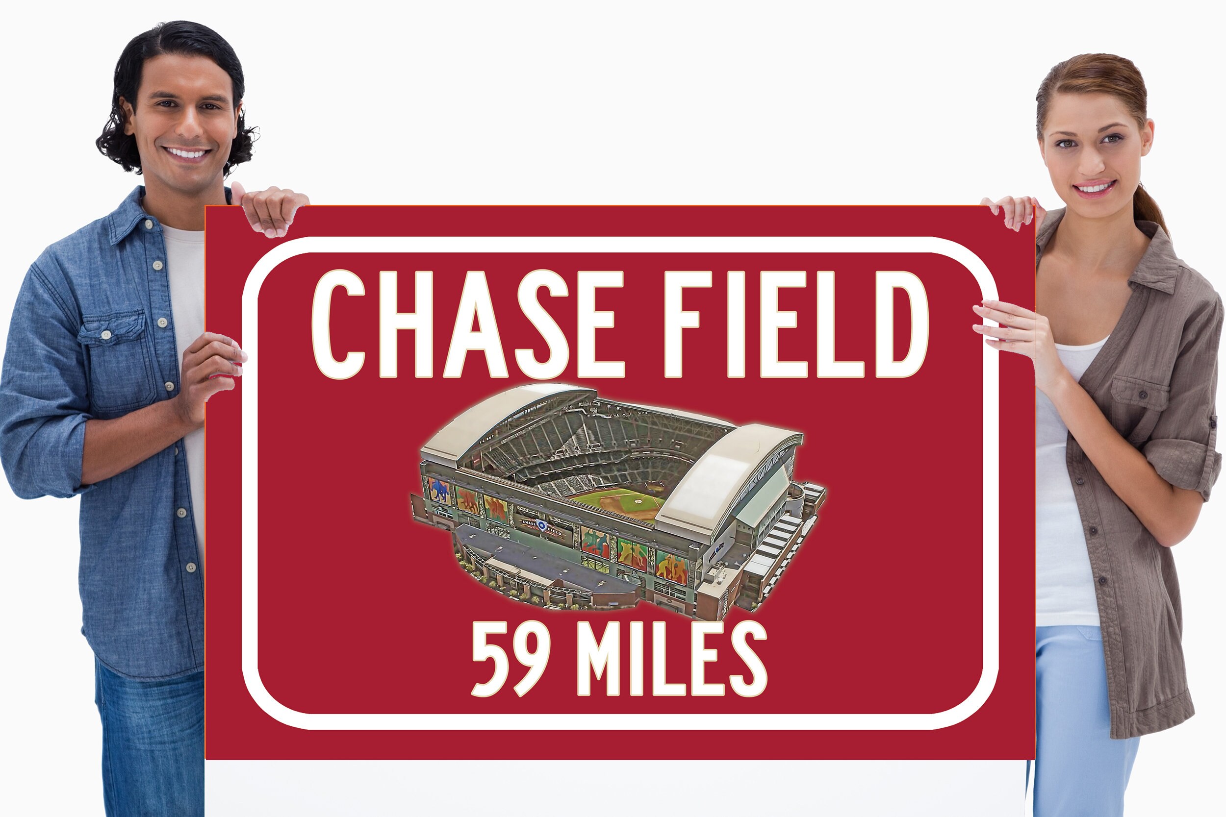 Arizona Diamondbacks Chase Field - millas al estadio señal de tráfico personalizada - Imagen 6 de 11