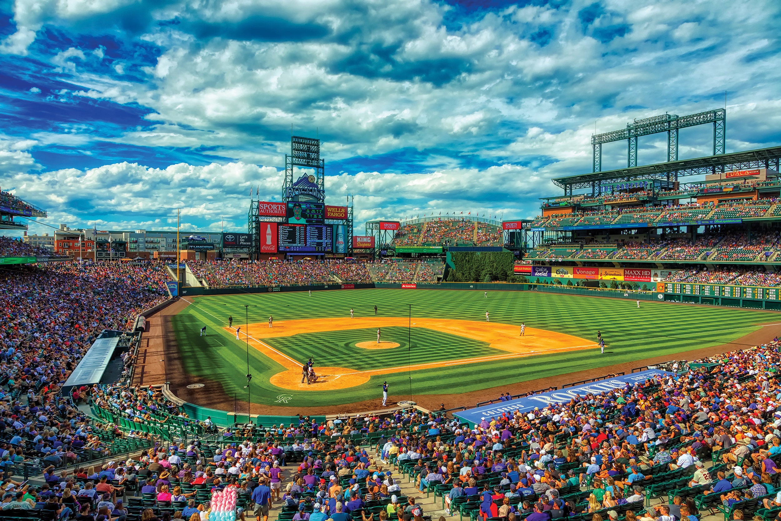 Coors Field Printed on Canvas, Denver skyline, Coors Field Print Colorado Rocki - Picture 4 of 5