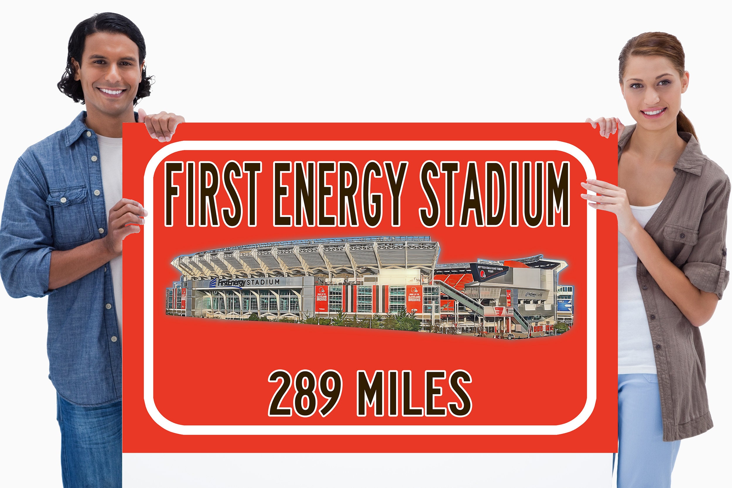 Cleveland Browns First Energy Stadium Stadium - Miles to Stadium Highway Sign C - Picture 7 of 12