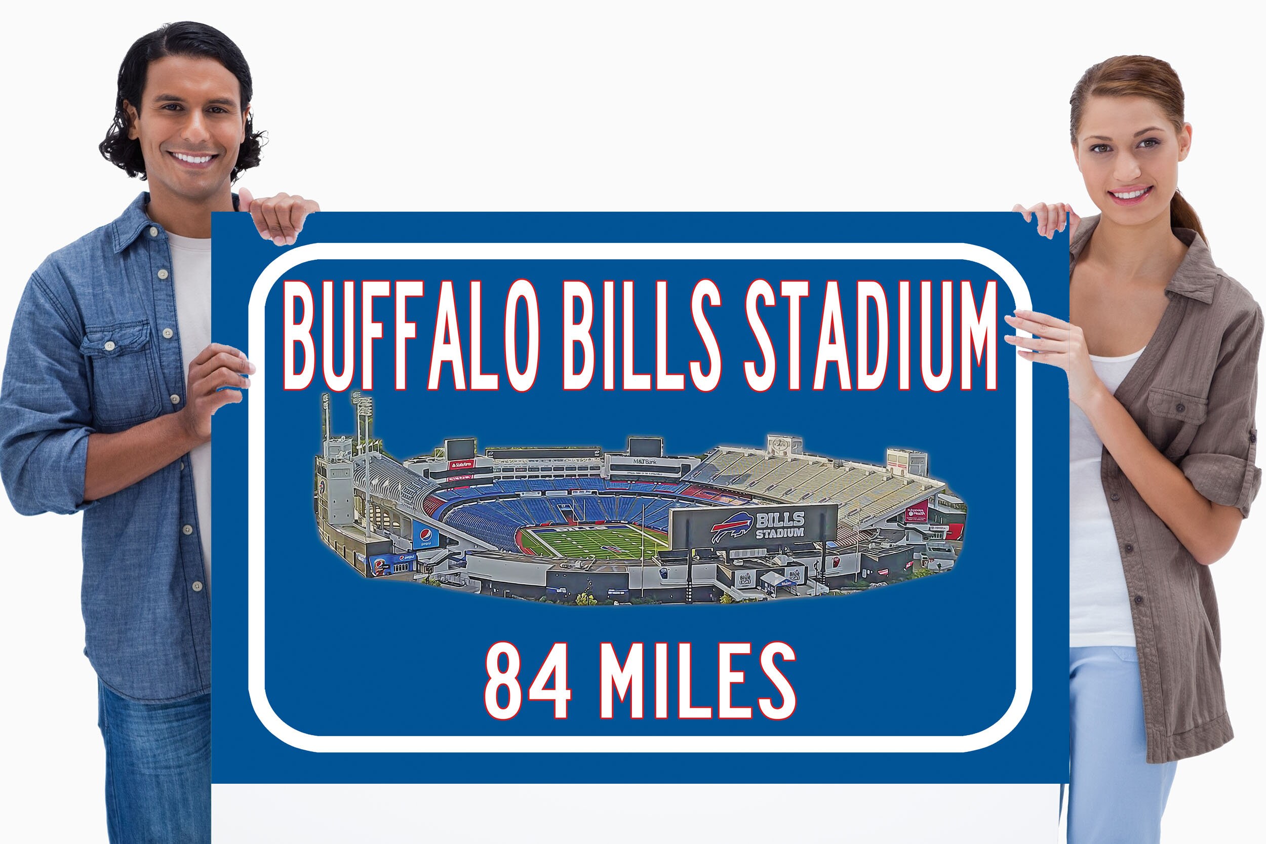 Buffalo Bills, Bills Stadium - Miles to Stadium Highway Road Sign Customize the - Foto 8 di 13