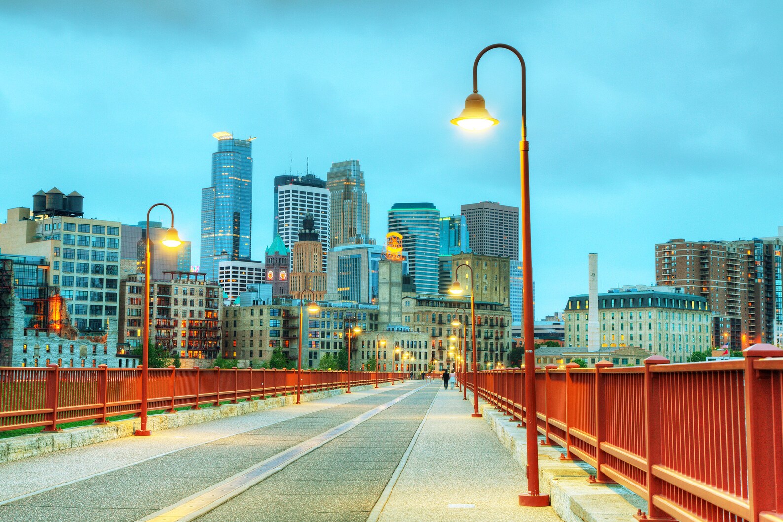Minneapolis Minnesota canvas skyline Printed on Canvas City Etsy