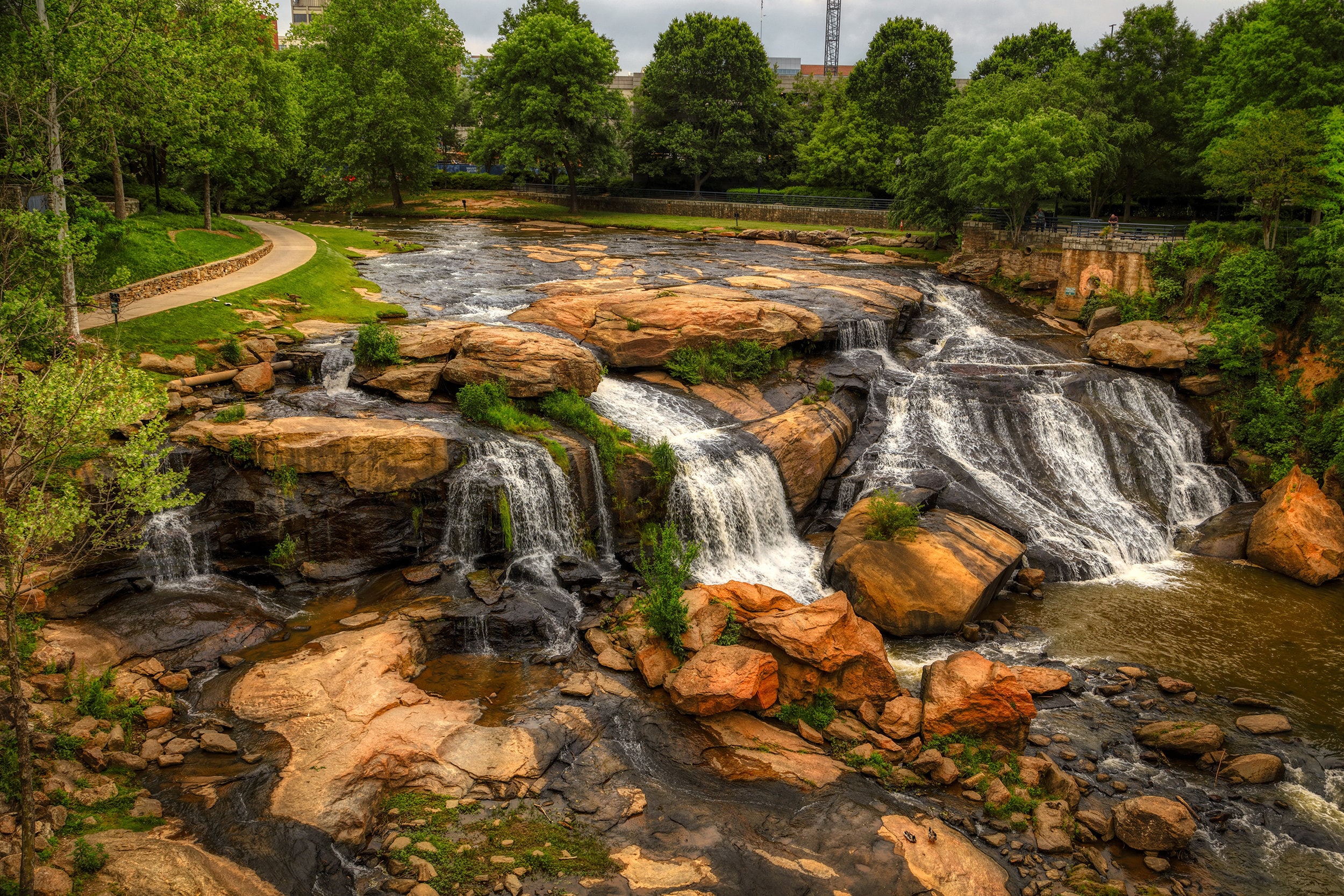 Greenville SC Reedy River Leinwand, Greenville Leinwand, Reedy River Wandbild, Gree - Bild 5 von 6