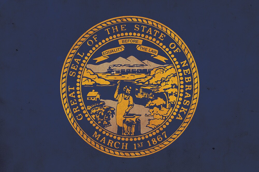 Vintage Nebraska flag on canvas, Nebraska, Flag, Wall Art, Nebraska Photo, Nebr - Picture 5 of 6