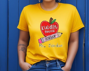 Kindergarten Teacher Shirt,Kindergarten Squad Shirt,Kindergarten Crew T-Shirt,Personalized Kindergarten Shirt, Gift for Kindergarten Teacher