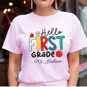 Custom Teacher Name Shirt, First Grade Teacher, Personalized Teacher Shirt,Teacher Appreciation Gifts,1st Grade Teacher,Back To School Gift