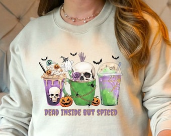 Skeleton Coffee Sweatshirt, Halloween Skeleton Shirt, Fall Coffee Sweatshirt, Halloween Coffee Shirt, Spooky Season Shirt, Fall Sweatshirt