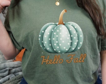 Hello Fall Comfy Shirt, Autumn shirt, Thanksgiving Tee, Pumpkin Shirt, Cute Fall Shirt, Thanksgiving Shirt, Fall Shirt, Trendy Fall Shirt