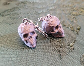 Skull earrings 3d printed plastic drop dangle earrings free shipping