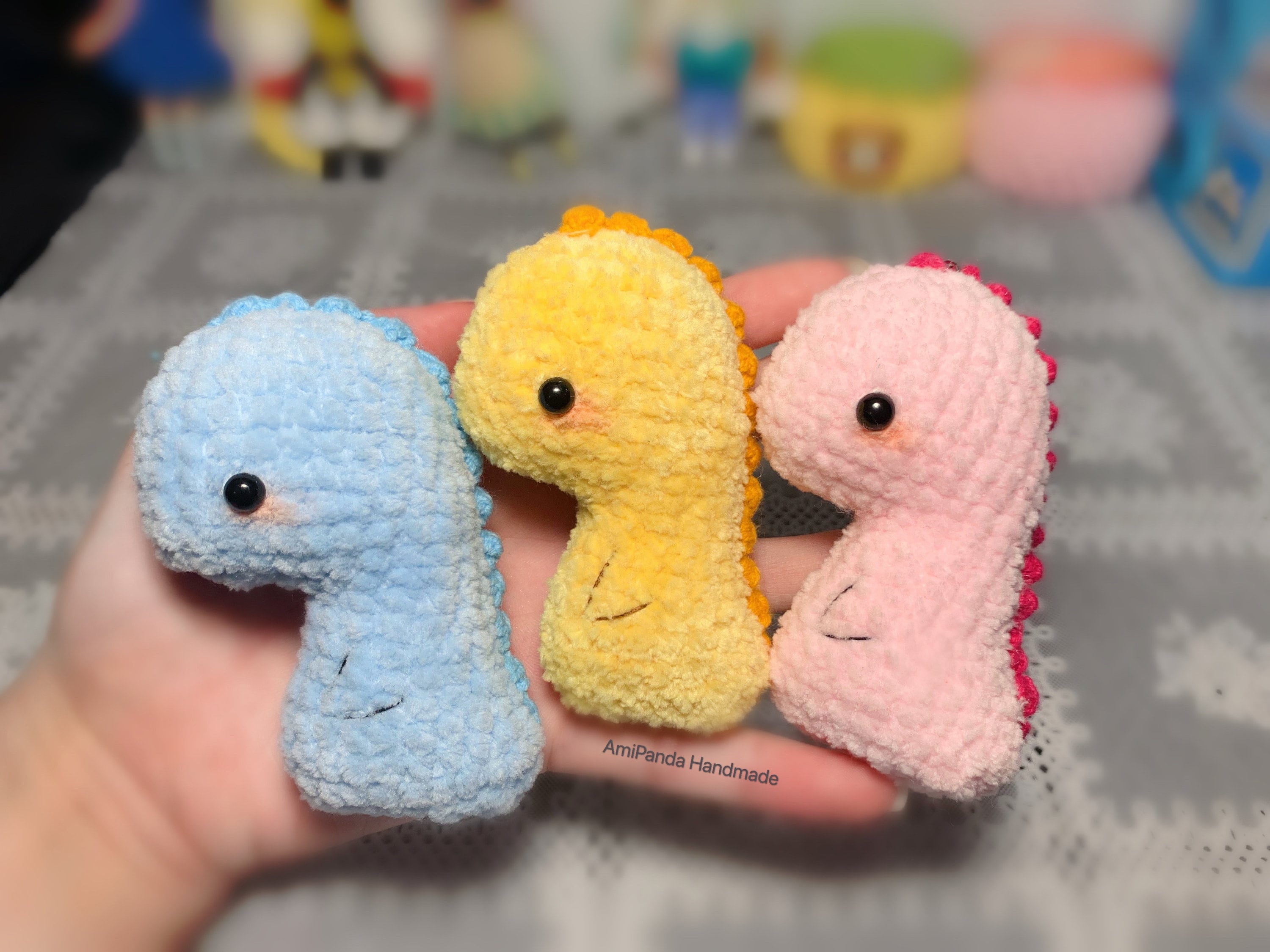 Crochet Dinosaurs Plush Keychain, Crochet Amigurumi/baby Dinosaurs/stuffed Animal/plushie Etsy