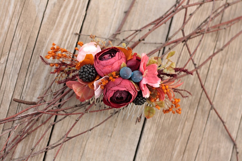 Flower hair comb, wedding hair comb image 3