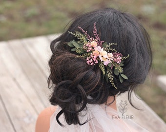 Flower hair comb, wedding hair comb