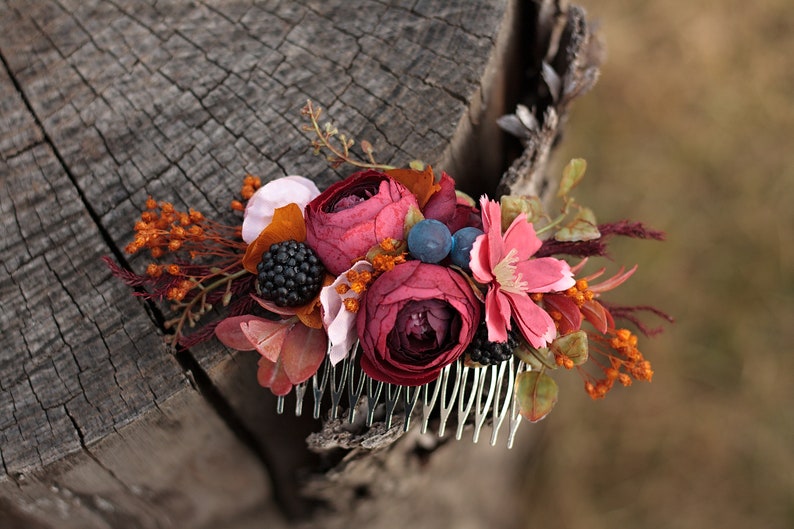 Flower hair comb, wedding hair comb image 5