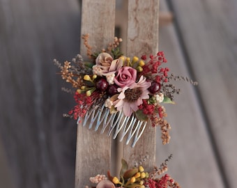 Flower hair comb, wedding hair comb