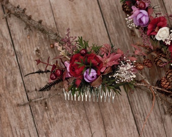 Flower hair comb, wedding hair comb