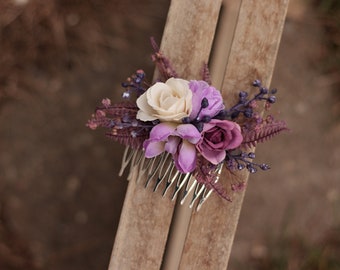 Flower hair comb, wedding hair comb