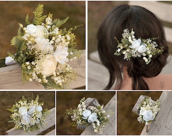 Conjunto de flores de boda