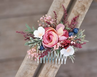 Flower hair comb, floral hair comb