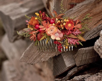 Flower hair comb, wedding hair comb