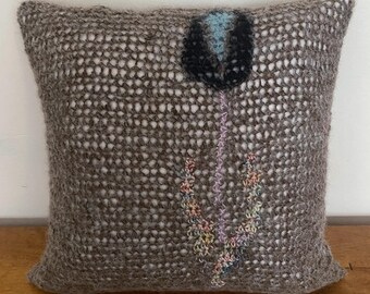 Hand-knit Decorative Tulip Pillow