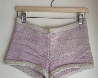 Hand Knit Low Rise Mini Shorts