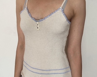 Hand-knit Merino Wool Camisole Top