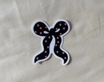 cute bow sticker | polka dot bow sticker | vinyl sticker