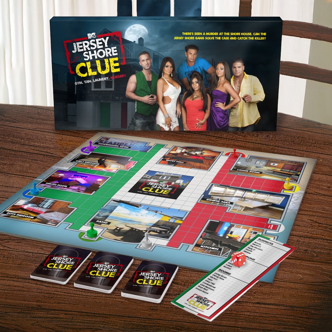Jersey Shore Themed Clue Board Game Digital Download PDF