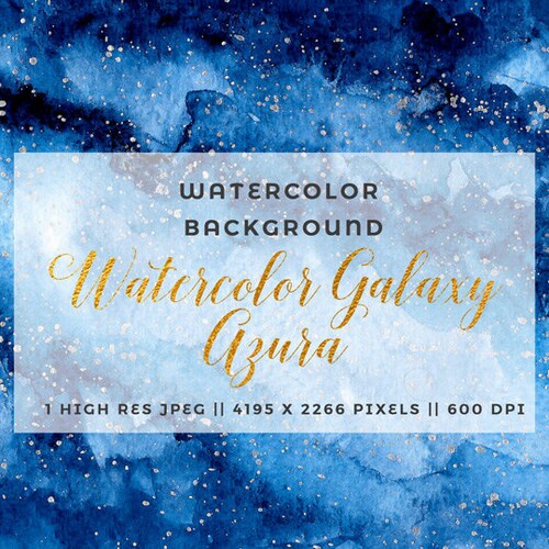 Navy Blue Watercolor Galaxy Clipart Starry Night Sky - Etsy