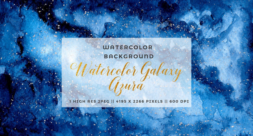 Navy Blue Watercolor Galaxy Clipart, Starry Night Sky, Universe, Space ...