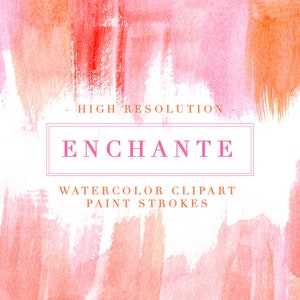 Traits de peinture à l’aquarelle rose Clipart, Splash Clipart, coups de pinceau sec, éclaboussures, marque de logo, aquarelle Invitation de mariage Arrière-plan