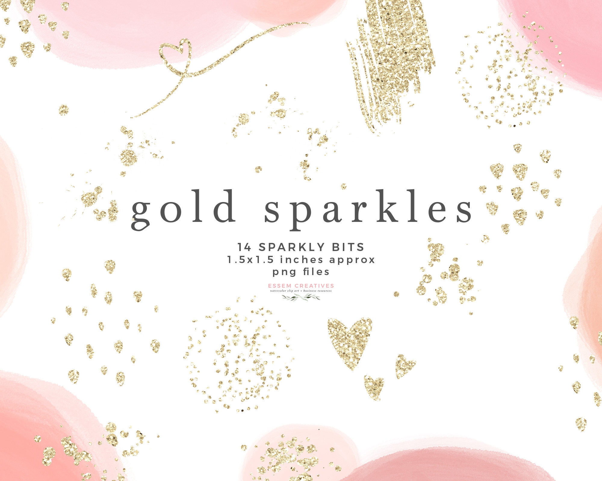 Gold Sparkle Glitter Clipart Overlay Sublimation PNG Files - Etsy UK