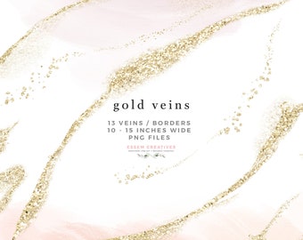 Gold Veins Clipart, Gold Confetti Overlay, Gold Streak Stroke Border Line Clip Art for Sublimation PNG, Digital Paper Scrapbooking Supplies