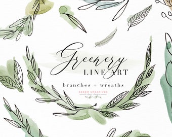 Greenery Watercolor Clipart, Mothers Day Favor Gift Tag Olive Eucalyptus Branches PNG, Rustic Tropical Botanical Wedding Invitation Clip Art