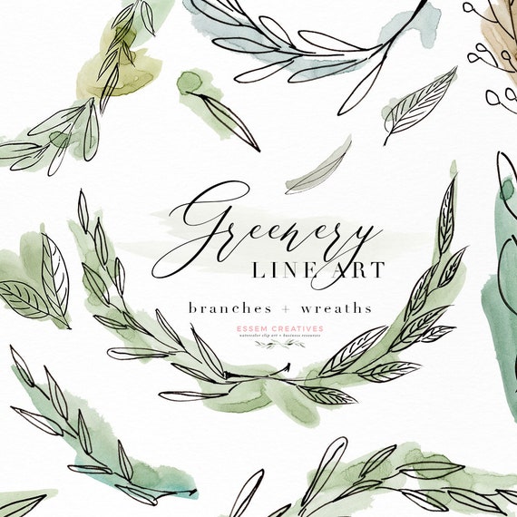 Greenery Watercolor Clipart Mothers Day Favor Gift Tag Olive | Etsy Canada