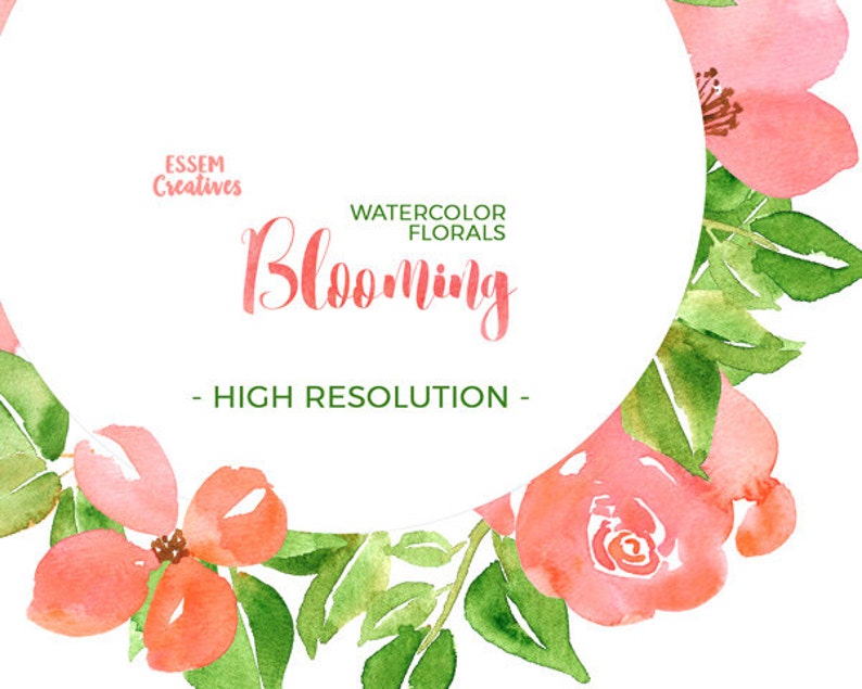 Feminine Floral Frames Clipart Logo Elements Watercolour Pink Flowers Clipart Peony Clipart Spring Clipart Spring Wedding Invitation