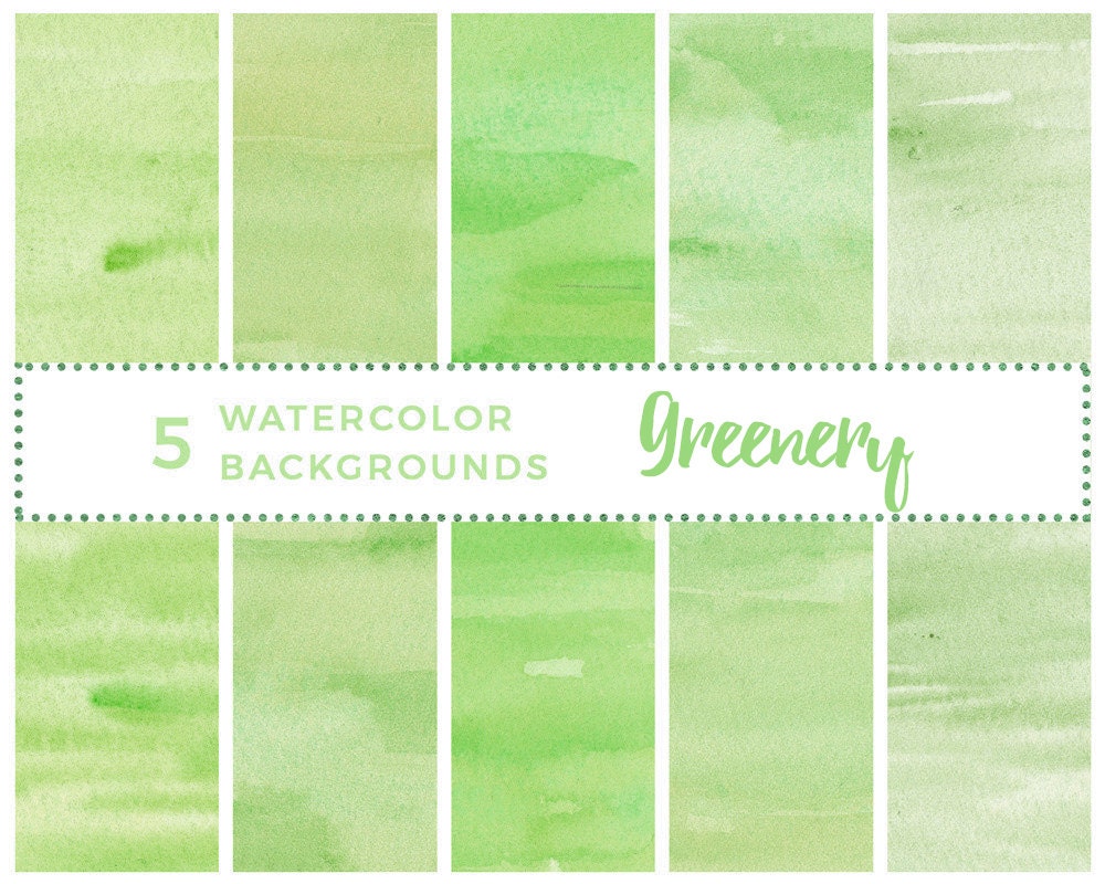 Watercolor Greenery Clipart Greenery Watercolour Background | Etsy