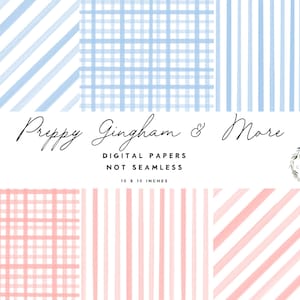 Papier numérique aquarelle vichy preppy, rayures aquarelles diagonales chèques pour transfert par sublimation, scrapbooking numérique, image de marque