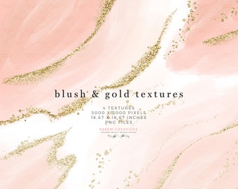 Blush Pink Gold Vein Watercolor Texture Background Brush Stroke Splash Splodge, Watercolor Overlay, Digital Planner Stickers, Wedding Invite