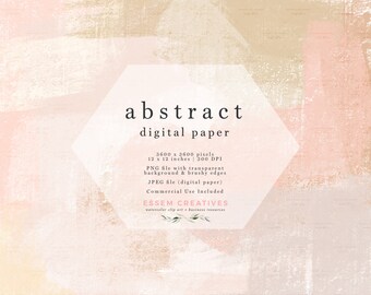 Abstrakt akvarell konstnärlig bakgrund digitalt papper, neutral beige krämfärgad penseldragsstruktur 12 x 12 tum utskrivbart papper kommersiellt bruk