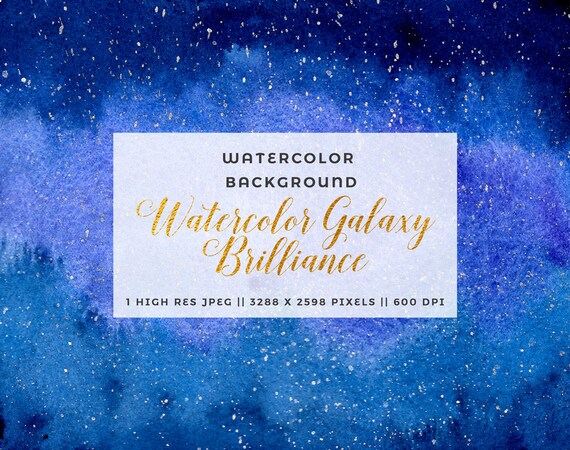 Navy Blue Ombre Clipart Watercolor Galaxy Background Nebula Etsy
