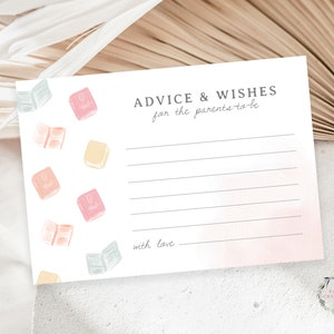 Una nueva plantilla de tarjeta de consejos de capítulo, inserto de tarjeta de deseos y consejos de baby shower con tema de libros de acuarela, plantilla imprimible, amantes de los libros 497