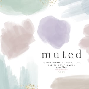 Muted Pastel Watercolor Shapes Clipart Texture Splash Splodge, Watercolor Background Brush Strokes Overlay, Digital Planner Sticker Graphics